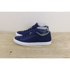 Rothys 9 Sneakers Womens Blue RS02 Lace Up Yellow Green Trim Shoes